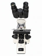 Optenra PL200 binocular compound microscope, front view on white background