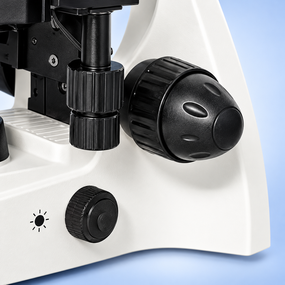 PL200 X-Y stage, coaxial focus and light brightness controls