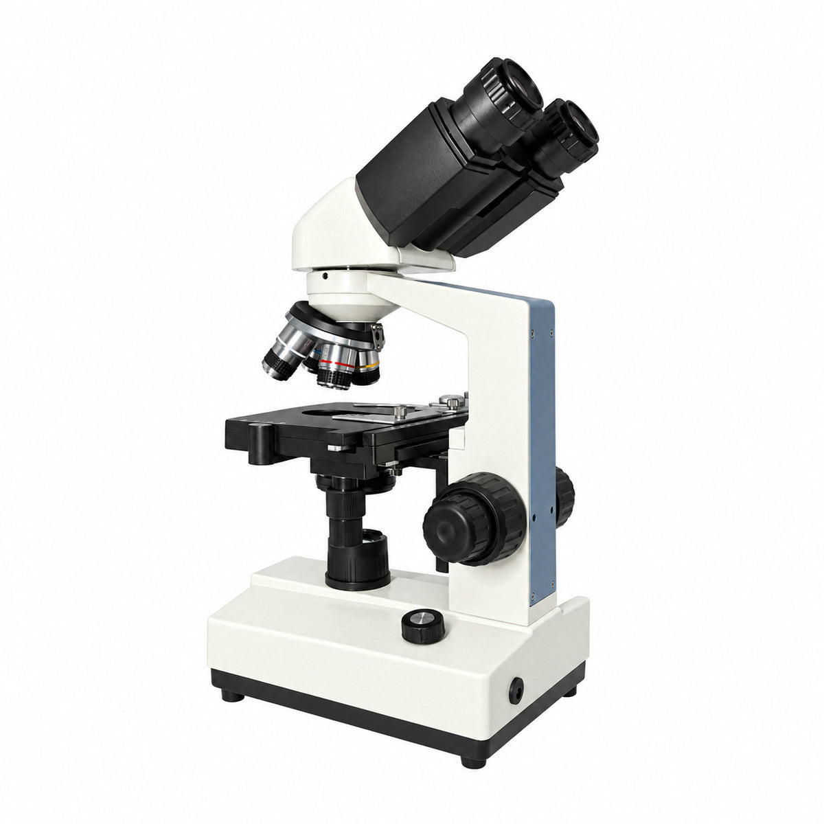 PW80 binocular compound microscope, rear three-quarter view