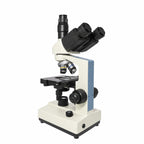 PW80 trinocular compound microscope, rear three-quarter view
