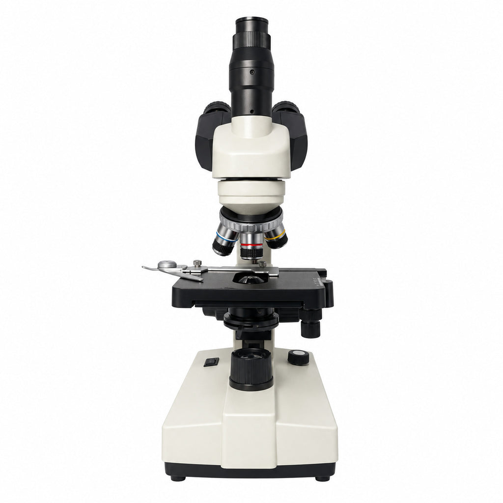 PW80 trinocular compound microscope, front view