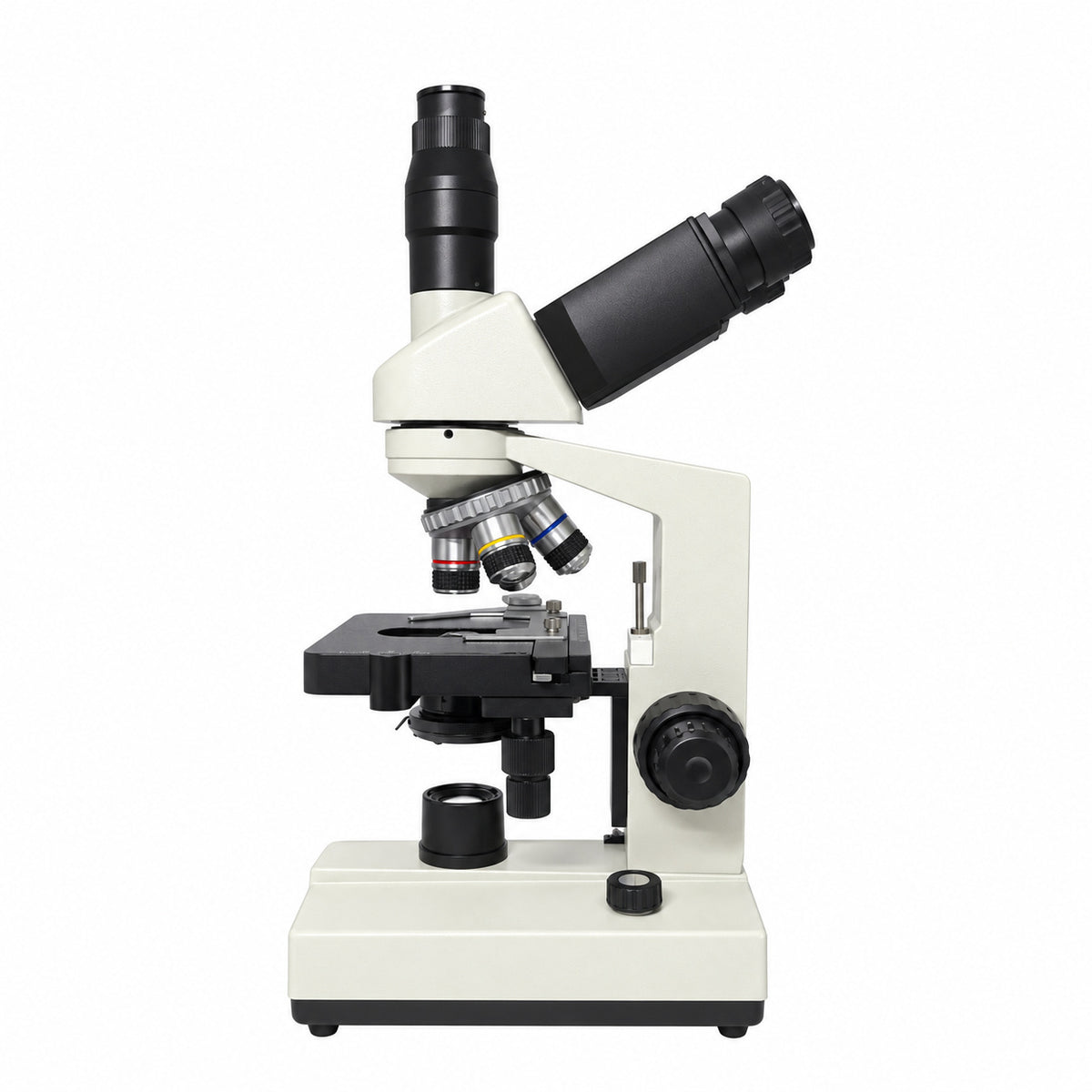 PW80 trinocular compound microscope, side view